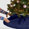 FabricLA 30" Dark Navy Blue Faux Fur Christmas Tree Skirt - Fluffy Plush Tree Skirt (72cm) for Holiday Decorations